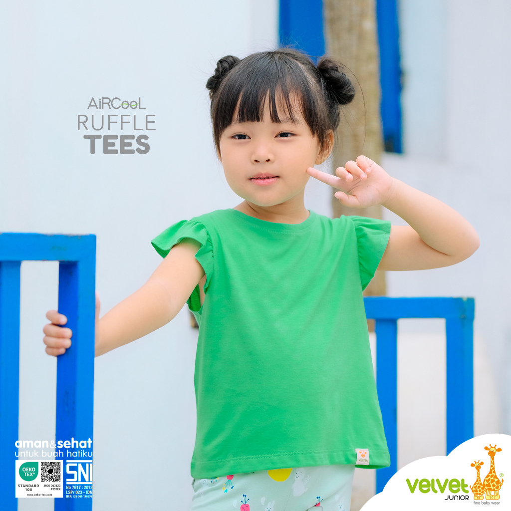 Velvet Junior Kaos Anak Perempuan - Ruffle Tees - Katydid