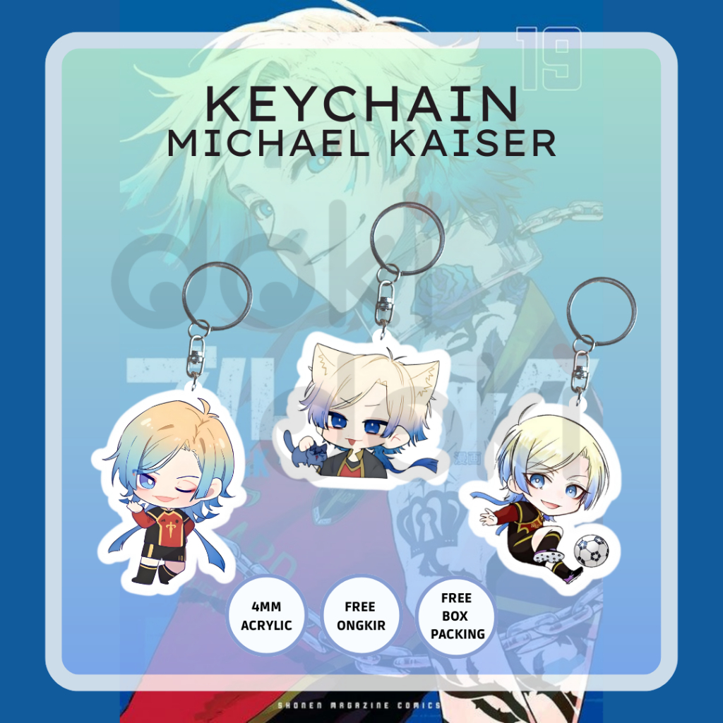 GANTUNGAN KUNCI KEYCHAIN ANIME MICHAEL KAISER BLUE LOCK