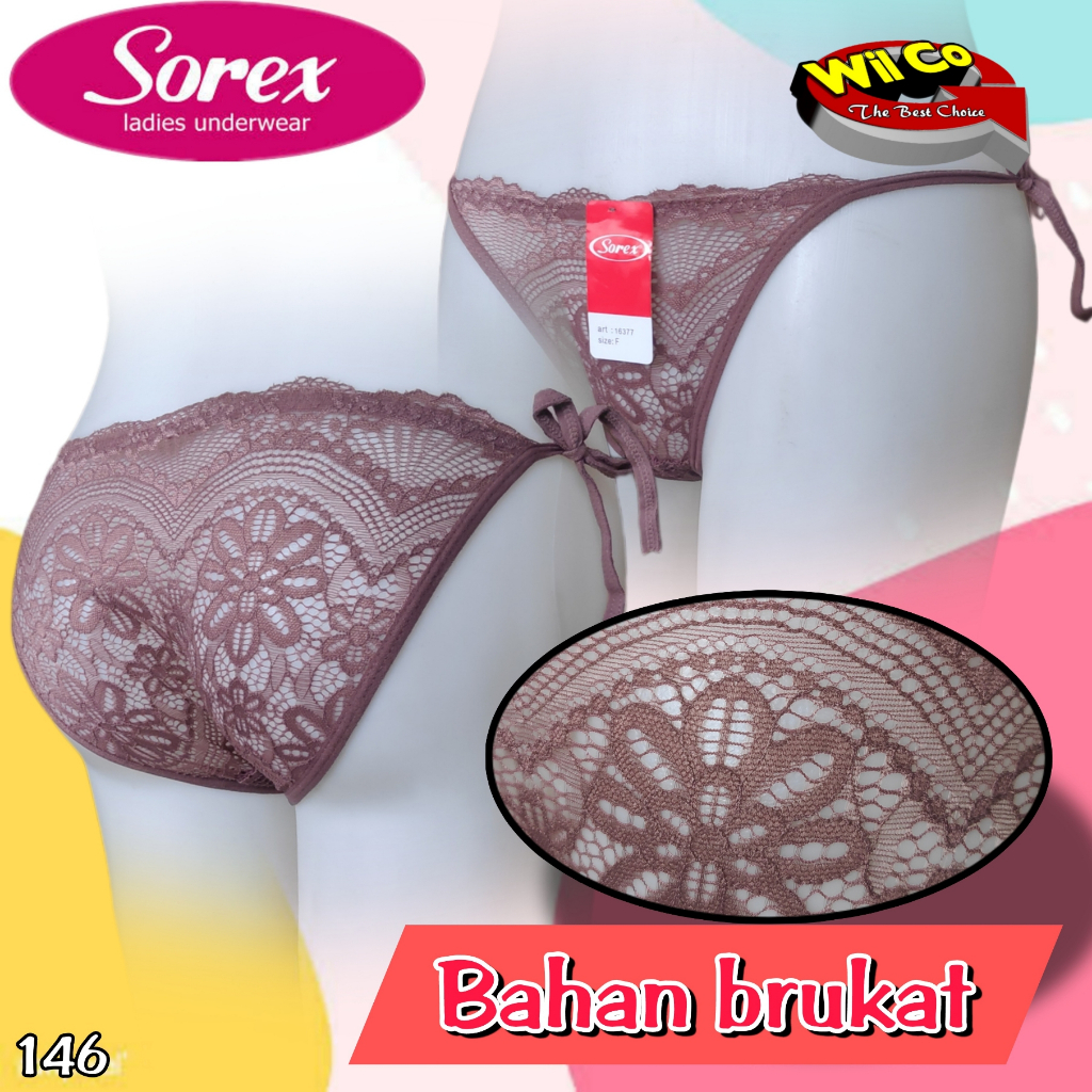 K146 - (HARGA PER 1 PCS) CELANA DALAM WANITA BRUKAT CD WANITA TRANSPARAN CD TALI SAMPING PAKAIAN DALAM WANITA SOREX ALL SIZE M fit to XL