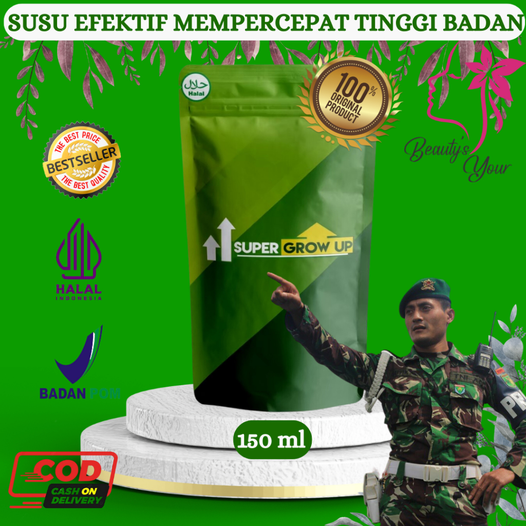 SUSU SUPER GROW UP - Susu Tinggi Kalsium / Suplemen Tinggi Protein /  Peninggi Badan Anak 10 14 Tahu