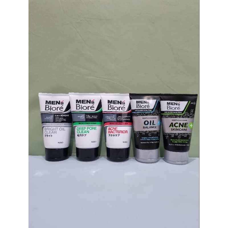 MENS BIORE MEN micro power scrub bright oil clear / deep pore clean / acne bacterior / facial foam g