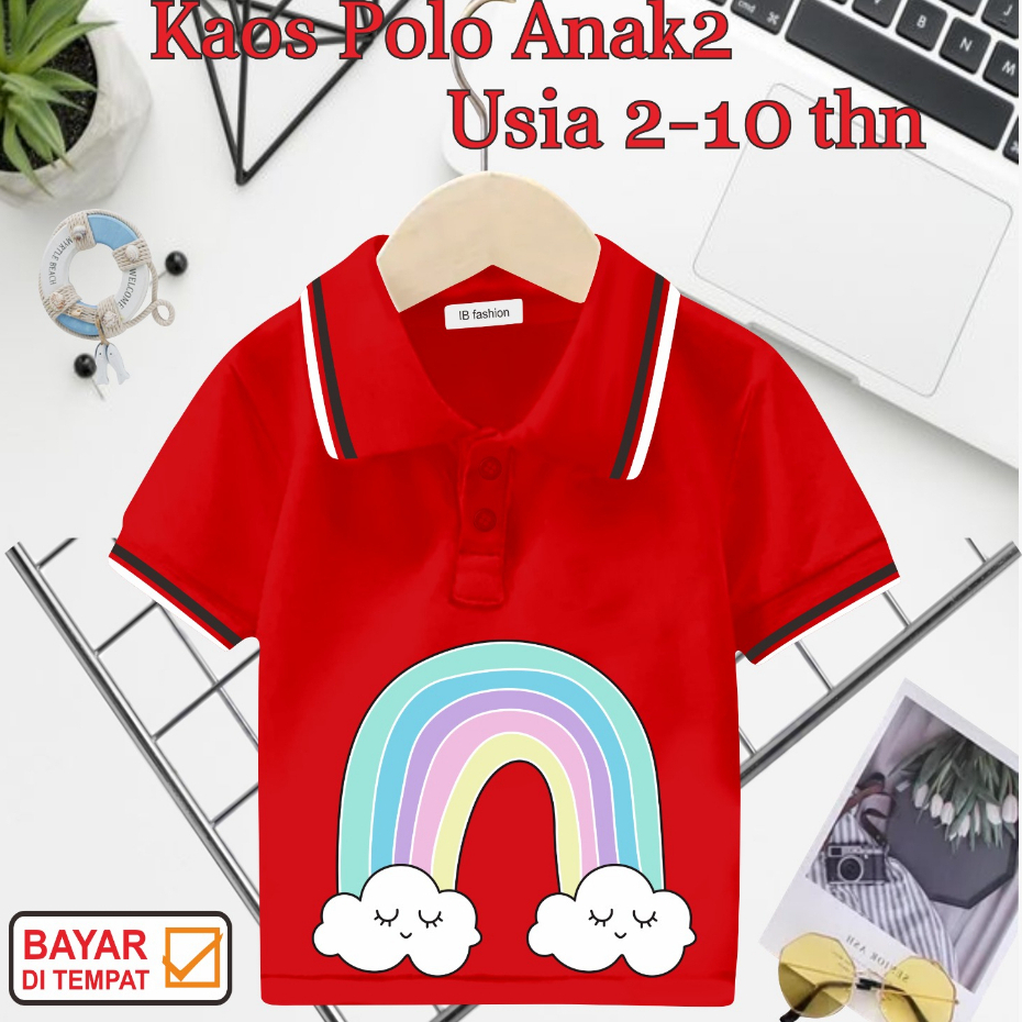 ((IB))KAOS ANAK2 KERAH POLO/RAINBOW DIGITAL SABLON