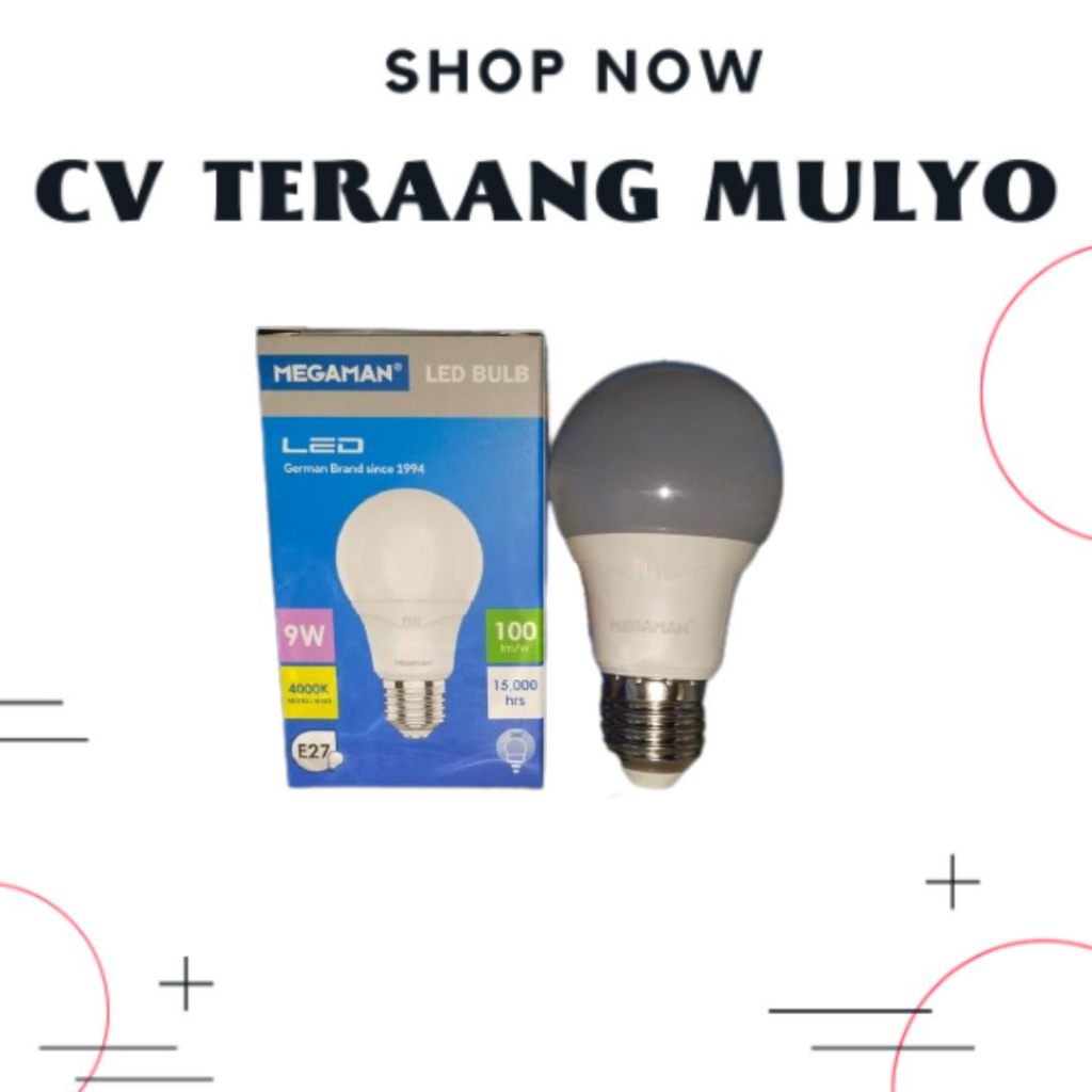 Lampu LED Bulb 9 Watt 4000K Natural White-Megaman