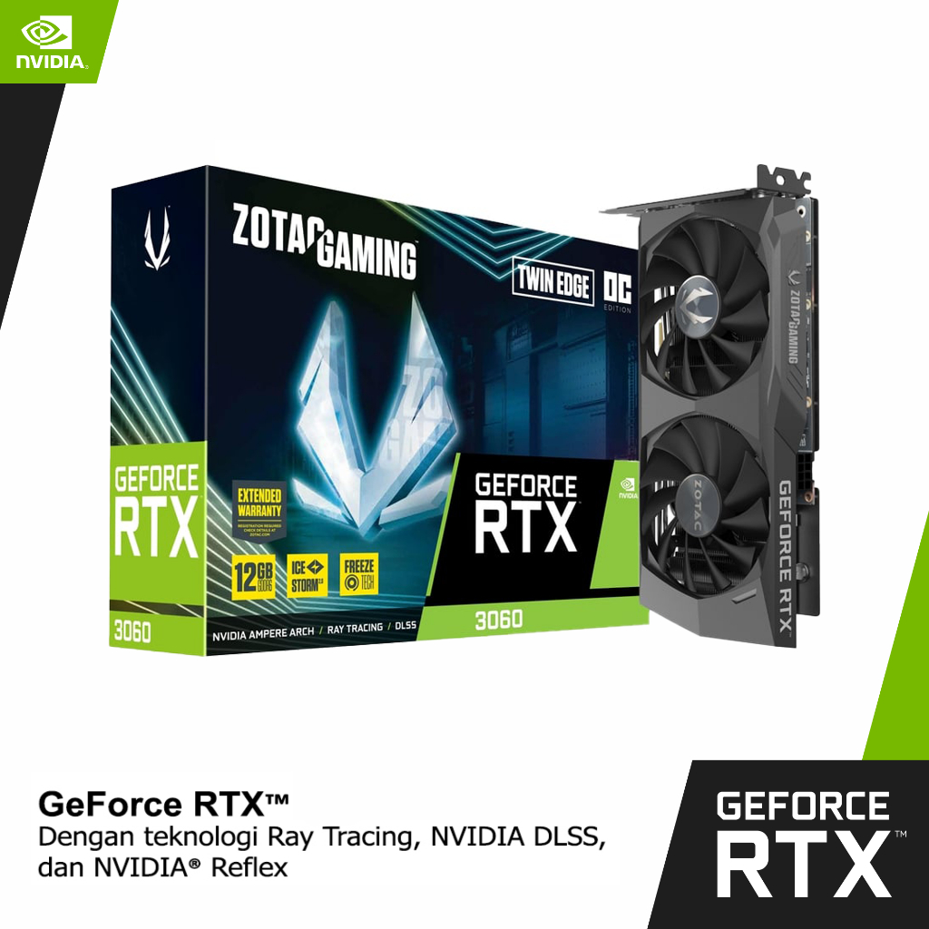 ZOTAC RTX 3060 TWIN EDGE OC GAMING 12GB DDR6 NVIDIA GEFORCE RTX3060