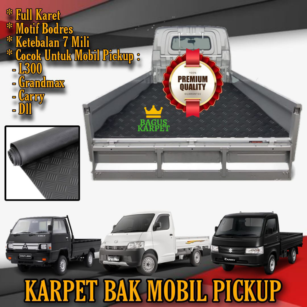 BagusKarpet - Karpet Karet Bordes Alas Bak Mobil L300 Grand Max Carry Pick Up tbl 7 mm