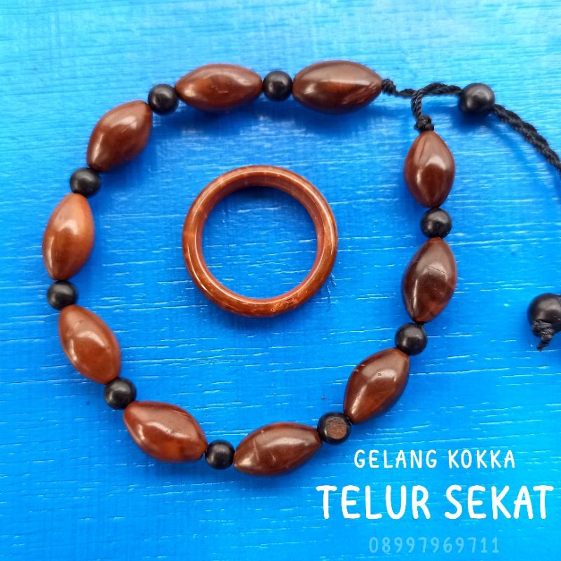 Gelang Kayu kaukah (TELUR SEKAT) Free cincin koka kokka kaokah kokah