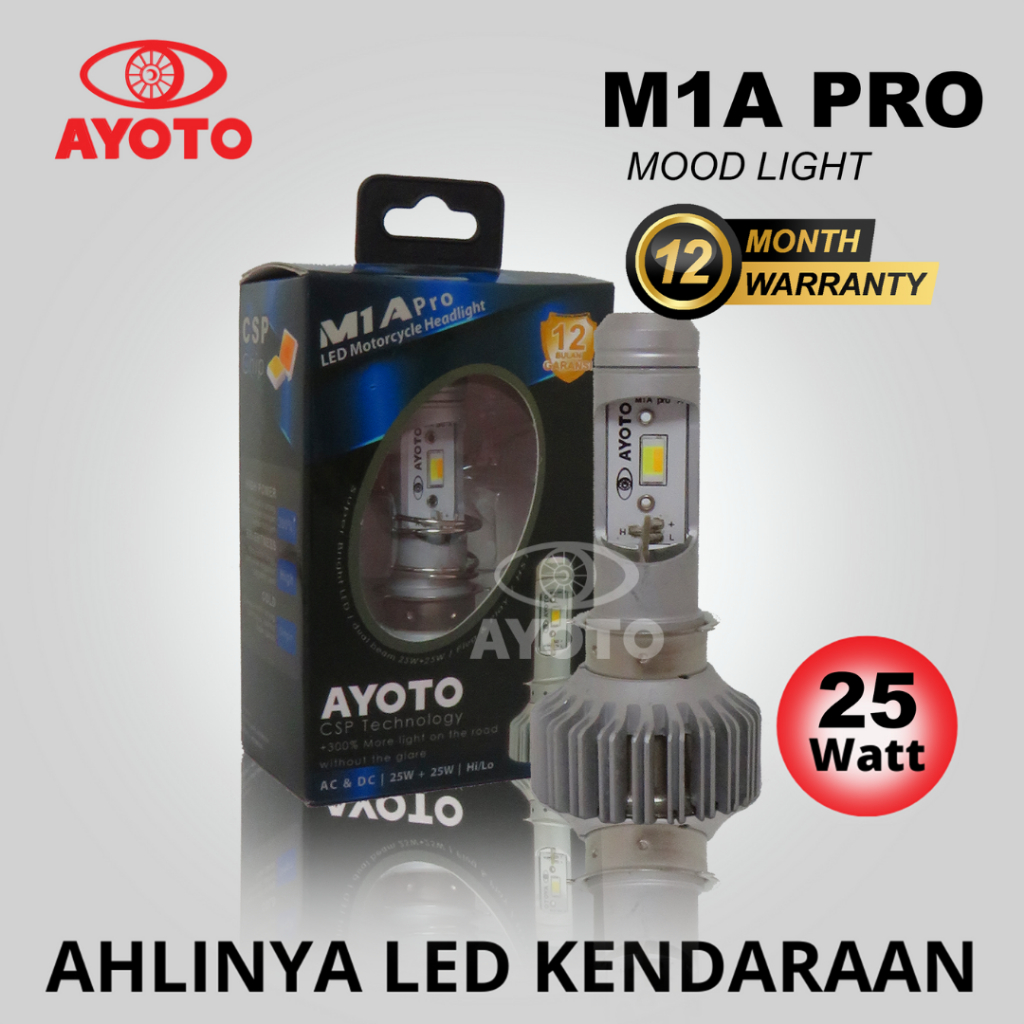 Lampu motor depan LED AYOTO M1A H6 AC DC motor bebek matic AC DC