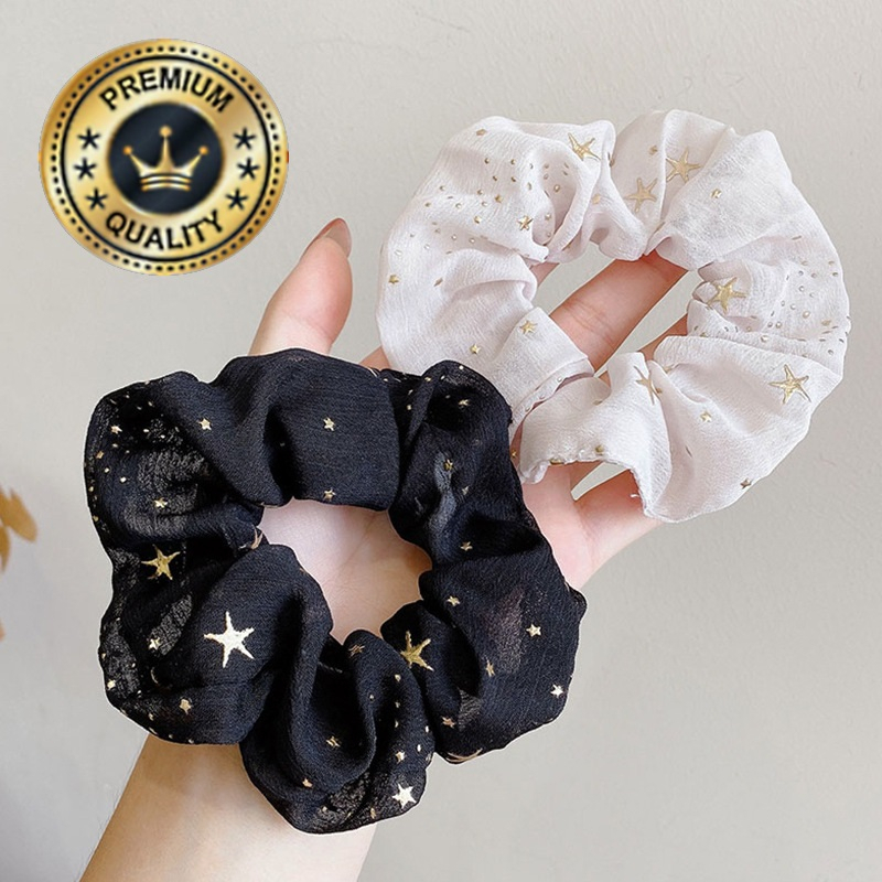 Ikat Rambut Scrunchie Hairband Model Korea Style Motif Bintang