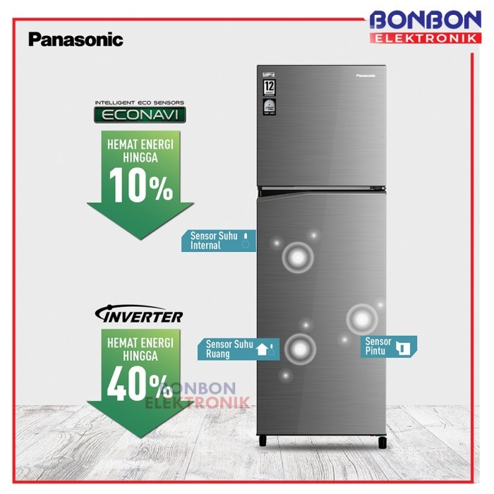 Panasonic Kulkas 2 Pintu 246L NR-BB250V-H / NR BB250V Inverter