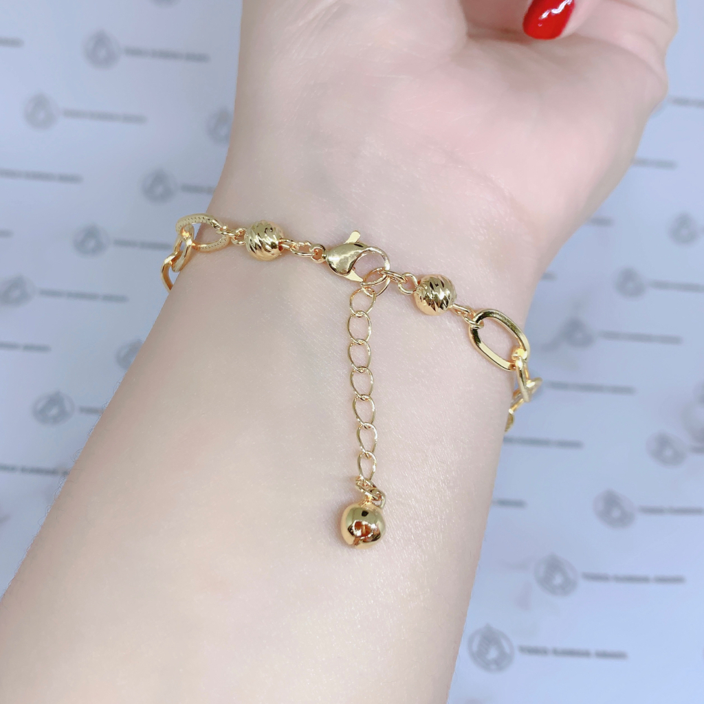 Xuping Gold Gelang Tangan Bangkok Permata Love Putih Perhiasan Wanita *32