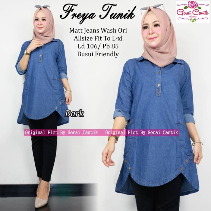 Helby jumbo jeans / ananta tunik / jamila tunik / azmi jumbo / tunik jeans jumbo