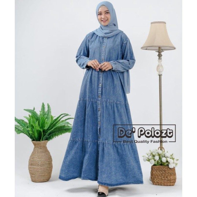 Amara maxy jeans/ gamis jeans busui / Maxy Snow Jumbo Jeans