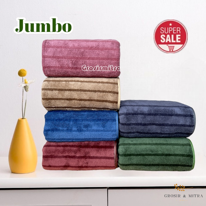 Handuk Mandi Dewasa Unisex Handuk Jumbo Handuk Besar Perlengkapan Kamar Mandi Microfiber Lembut Daya Serap Tinggi Handuk Murah Terlaris Berkualitas Salur Terang