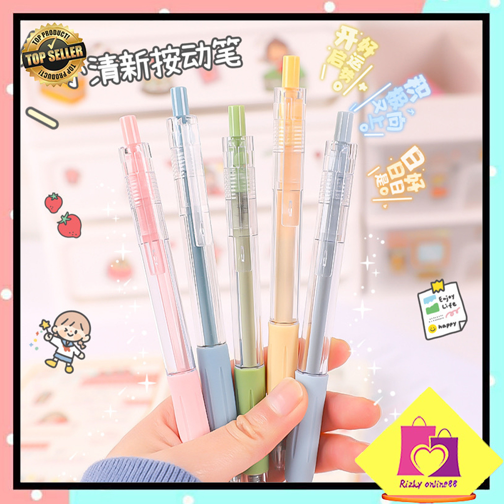 Rizkyonline88 Pena Mekanik Pastel 0.5mm Bolpen Pena Pen Alat Tulis Gel Tebal 0.5 MM Pena Cair MURAH P15