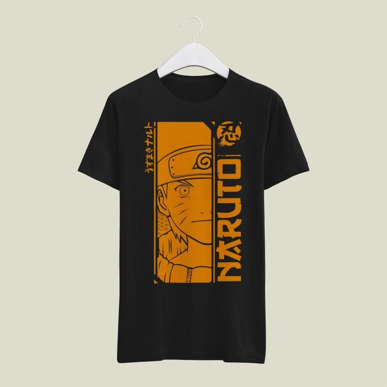 Tshirt Naruto Shippuden Black Anime Manga Premium Unisex