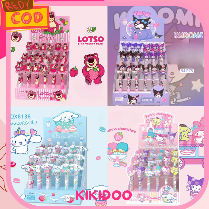 

Kikidoo Pen Mekanik Karakter Pena Bolpoin Lucu Sanrio Kuromi Lotso Pen Cetak