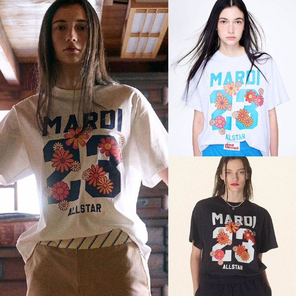 MARDI flower korean basic logo tshirt