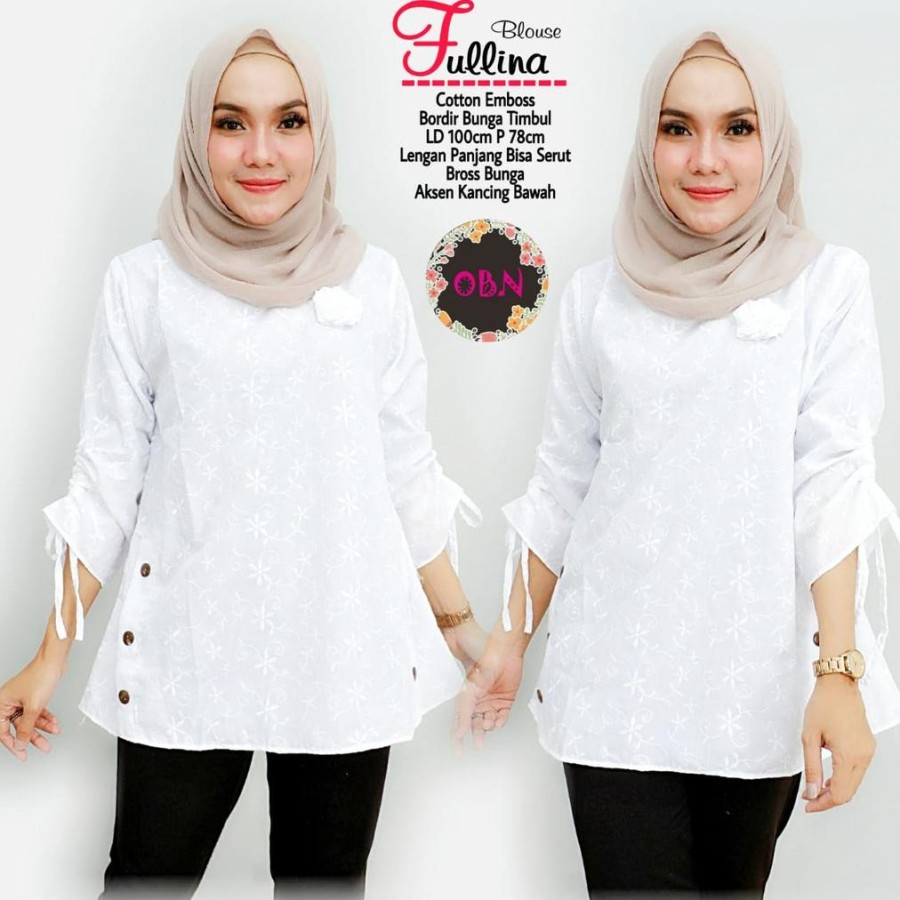 blouse wanita fullina katun bordir / fullina blouse / mawar blouse realpict ORI RCS