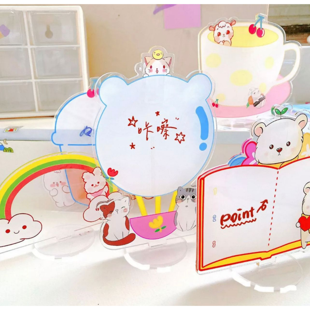 

PT ACRYLIC FOLDER CREATIVE TRANSPARAN PAPAN TULIS || DESKTOP DECORATION NOTE FOLDER CUTE - BD