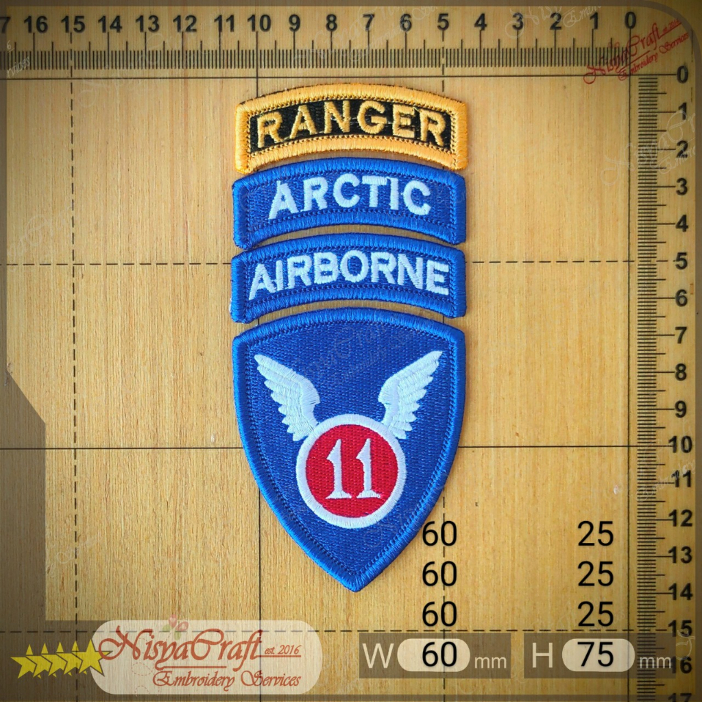 NCEP0101-0141 US ARMY 11th Infantry Division | SSI | Emblem Patch Bordir