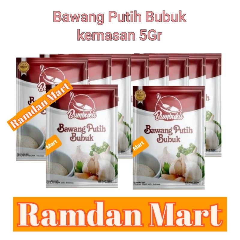 

BAWANG PUTIH BUBUK RENCENG 12 SACHET ( BUMBUKU )