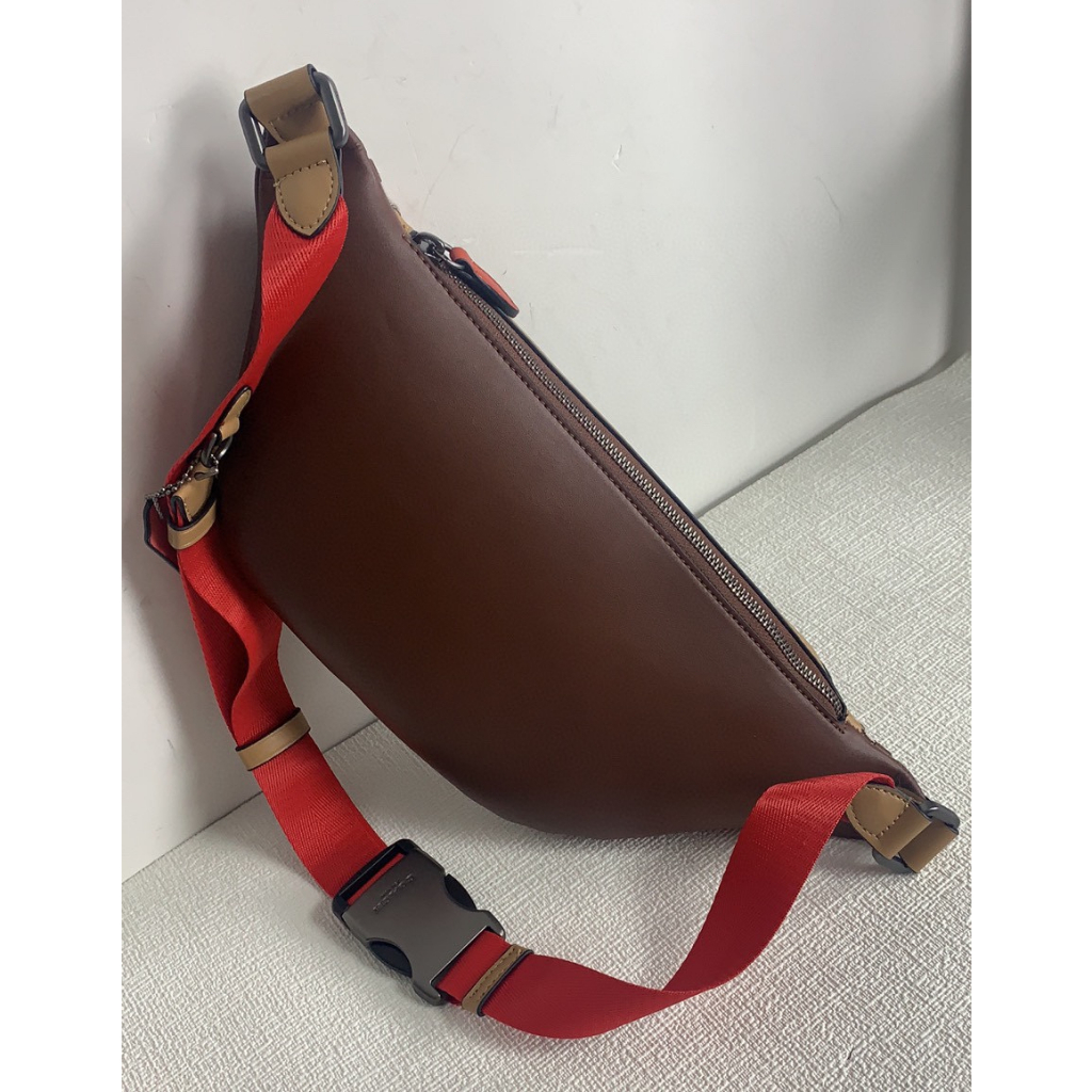 Coach 3795  5343 Napa cowhide sports waist pack Anti Nilon Men's Classic Logo Jacquard Fabric LEAGUE Waistpack Chest Bag Crossbody Bag  yaobao