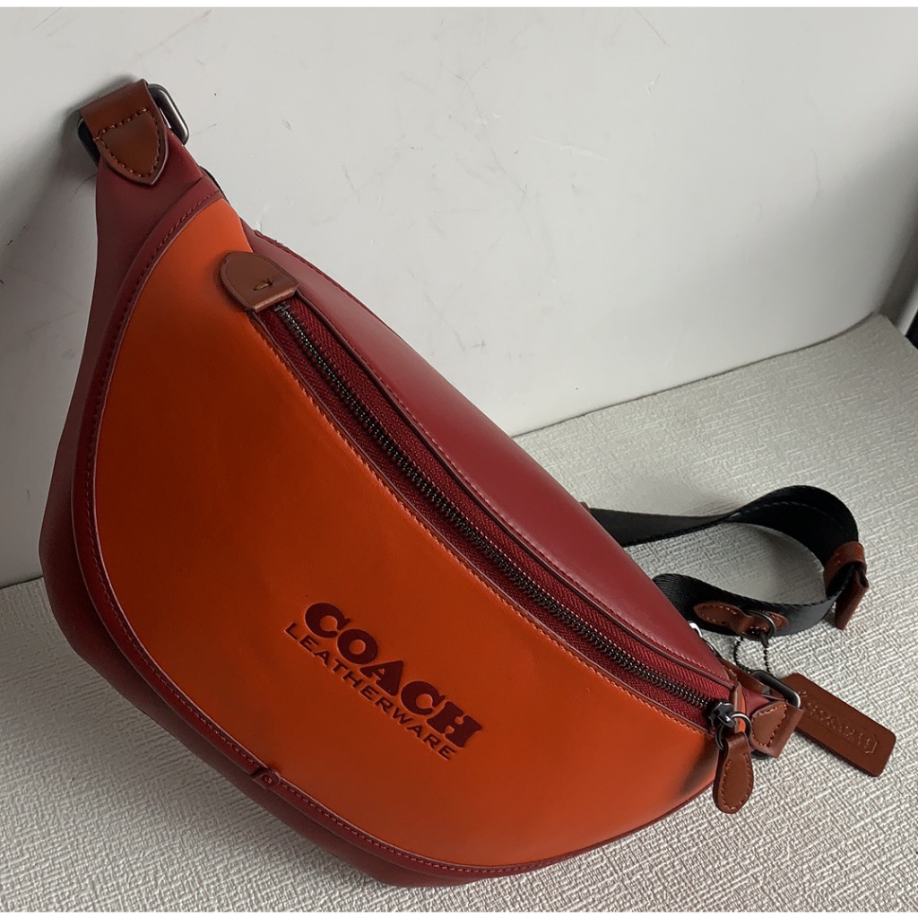 Coach 3795  5343 Napa cowhide sports waist pack Anti Nilon Men's Classic Logo Jacquard Fabric LEAGUE Waistpack Chest Bag Crossbody Bag  yaobao