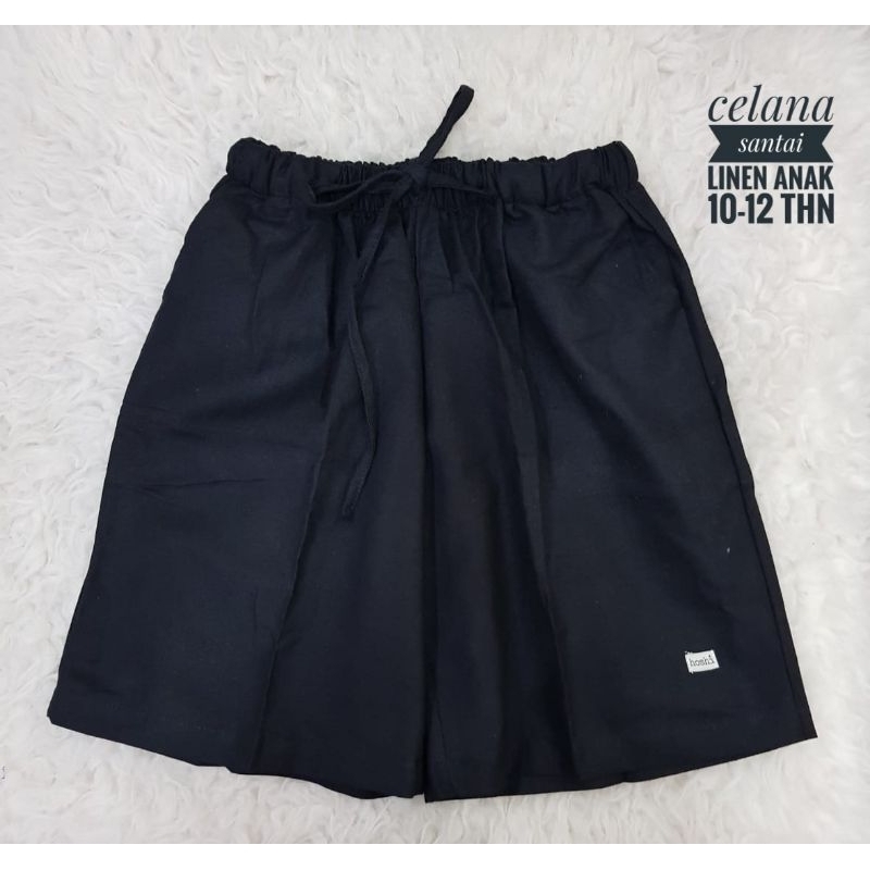 Celana Pendek Linen Anak 10- 12 Tahun