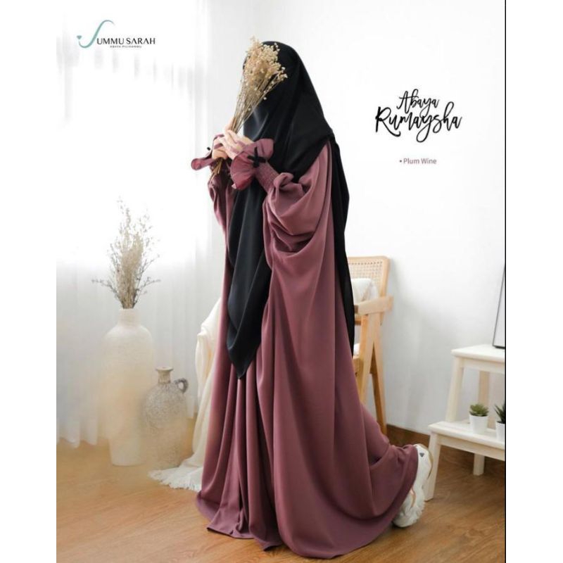 preloved abaya rumaysha (plum wine) by ummu sarah with defect
