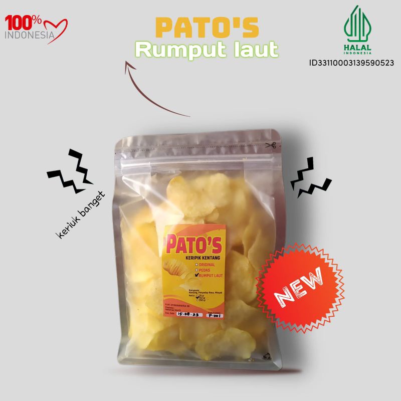 

Keripik Kentang PATO'S Rasa Rumput Laut 150gr