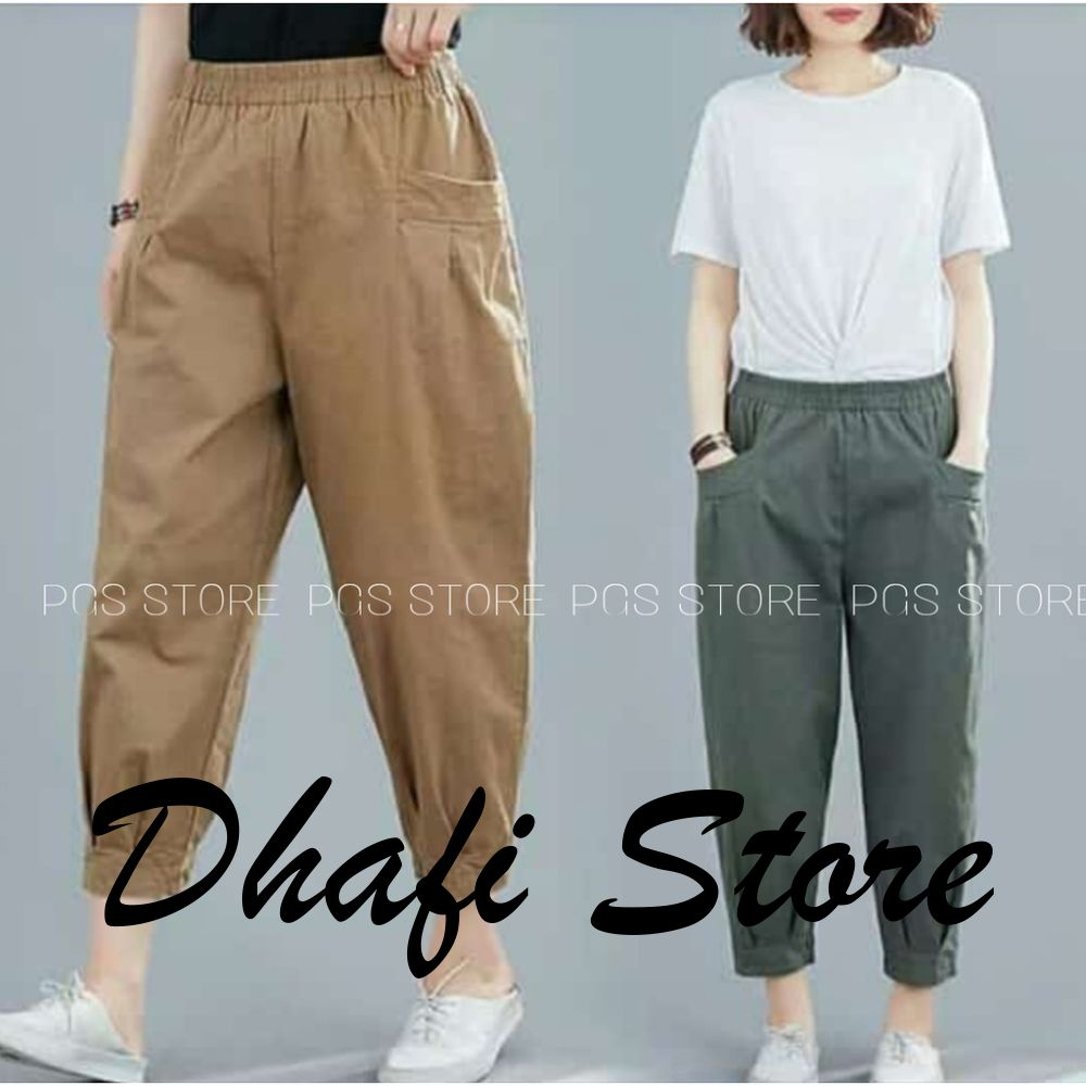 Celana 7/9 wanita Katun Santai // Hinata Pants