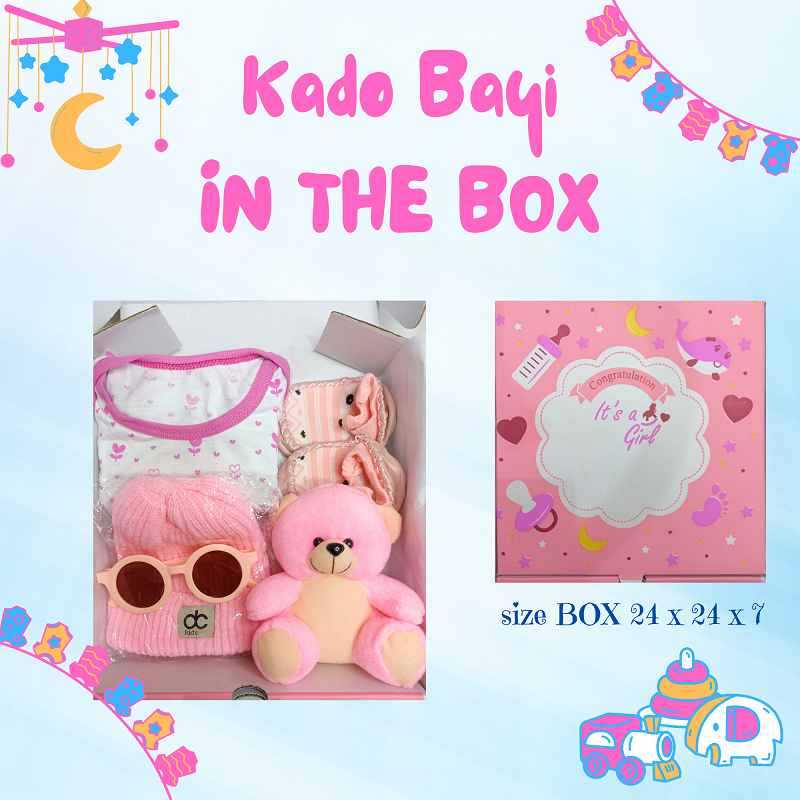 Kado Bayi IN THE BOX Baru Lahir Baby Gift Babygift set laki Laki Perempuan Newborn Cowok Cewek Hampers Boy Girl  Jumper Topi Bayi Kacamata Anak Boneka Sepatu Prewalker Kaos kaki