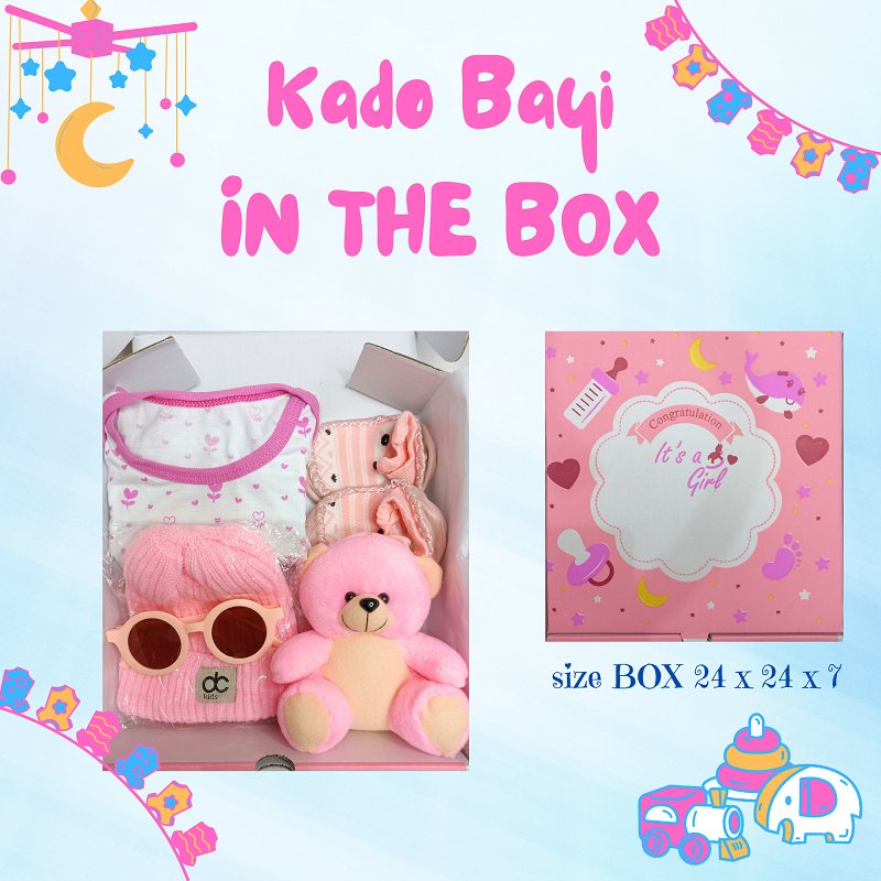 Kado Bayi IN THE BOX Baru Lahir Baby Gift Babygift set laki Laki Perempuan Newborn Cowok Cewek Hampers Boy Girl  Jumper Topi Bayi Kacamata Anak Boneka Sepatu Prewalker Kaos kaki