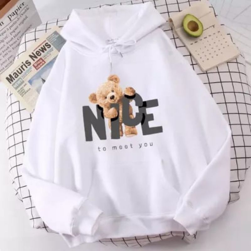 Hoodie Keren - Terbaru Gambar Bear Nice To meet you