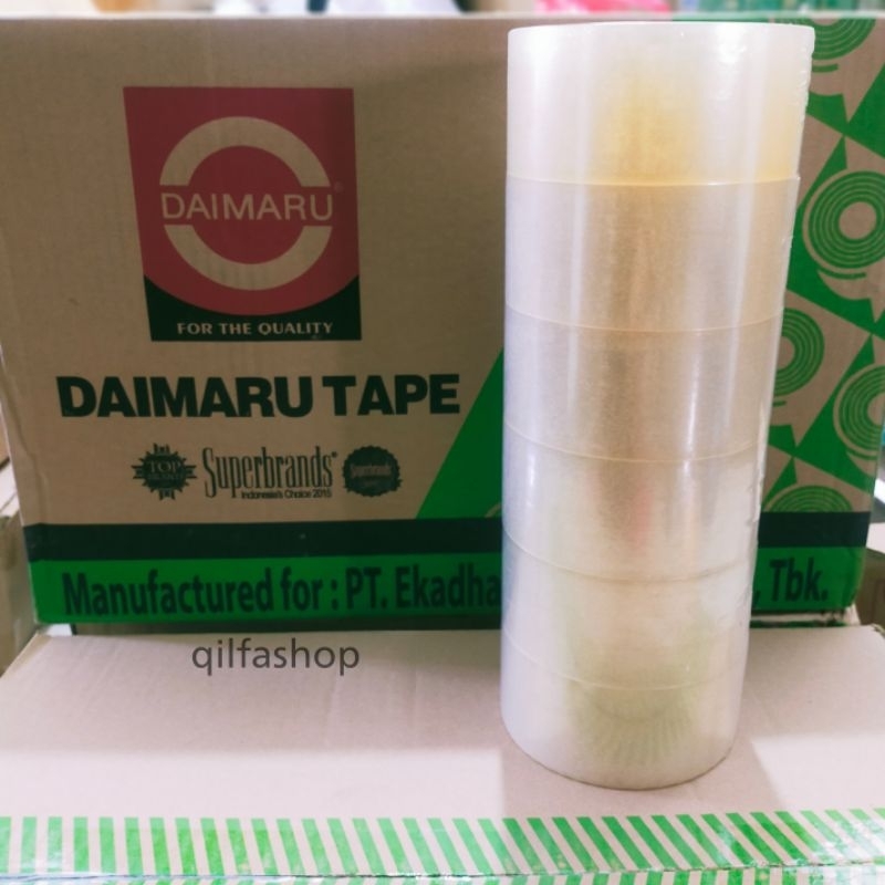 LAKBAN DAIMARU KARTONAN 48MM × 100YARD ORIGINAL DAIMARU TAPE LAKBAN BENING COKLAT 1 KARDUS