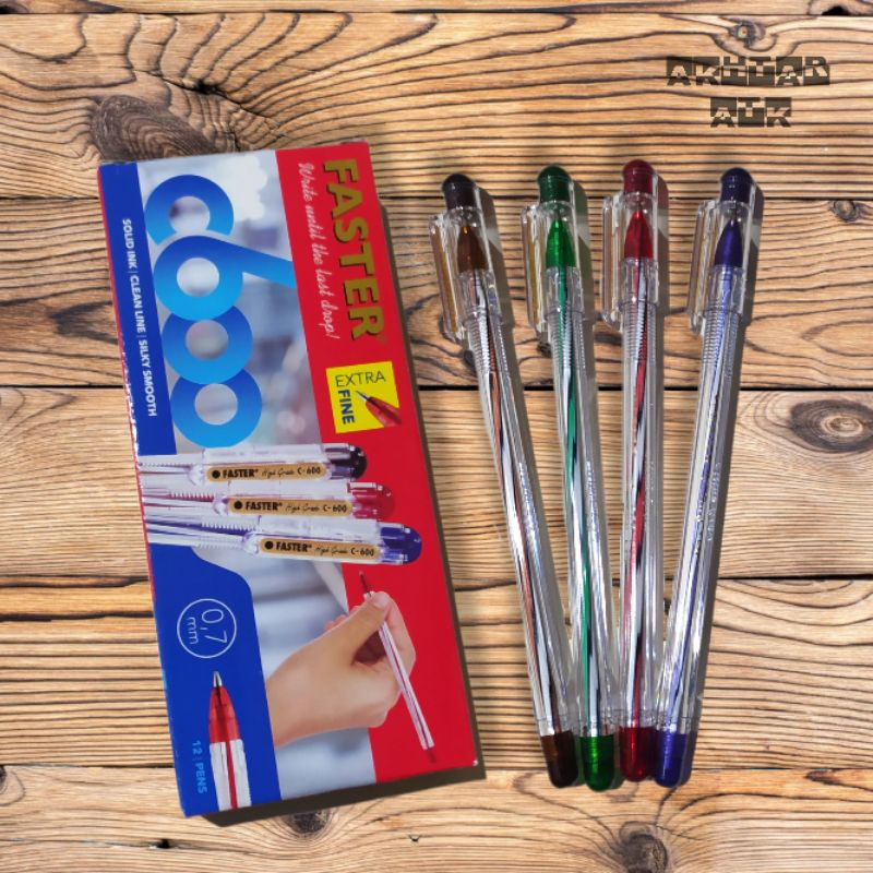 

Bolpen Pulpen Bolpoin pena Faster C600 / C 600 / C-600 Extra Fine 0.7mm perpcs