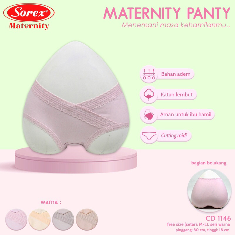 SOREX Maternity Panty Lace Midi CD Hamil Katun Premium Lembut