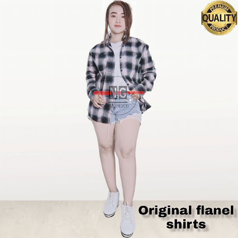 Kemeja Flanel Pria Wanita Distro Lengan Panjang Kwalitas Premium Kemeja Flanel Couple Kemeja Kotak-Kotak Lengan Panjang