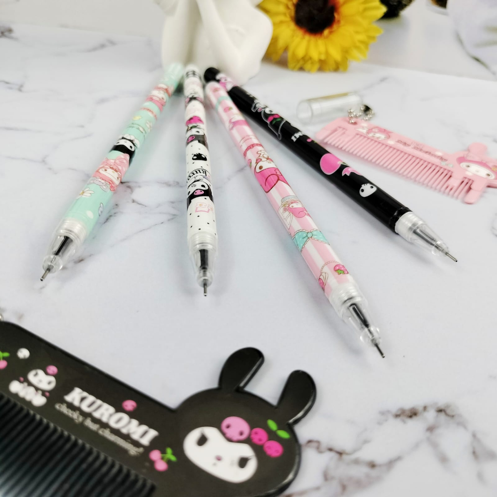 Pulpen Gantungan Sisir SANRIO Imut Lucu / Pen Sisir Sanrio Harga Murah tinta hitam ready 4 Warna Unik Cute / Bolpoin Karakter Kuromi Melody Bisa Grosir dan COD