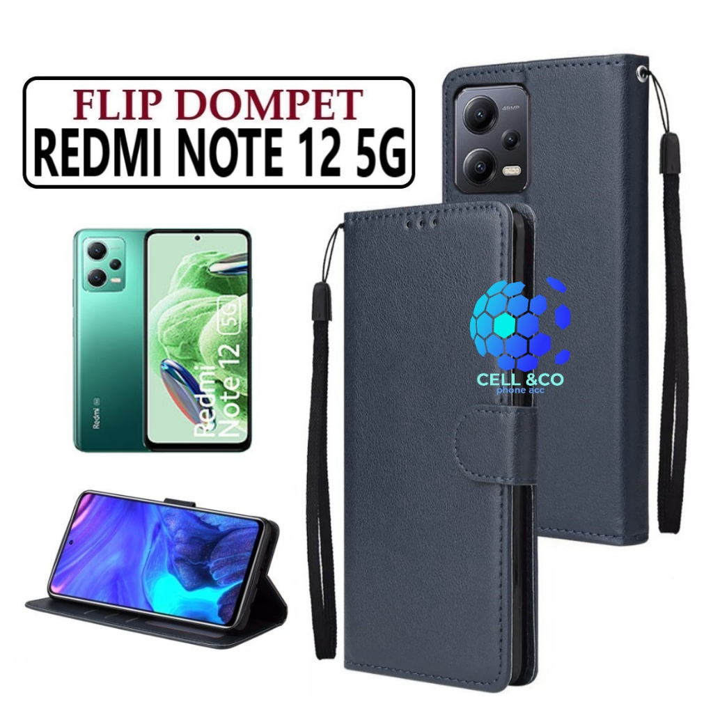 FLIP COVER XIAOMI REDMI NOTE 12 5G LEATHER WALLET PREMIUM FLIP CASE BUKA TUTUP KESING HP CASING FLIP CASE WALLET