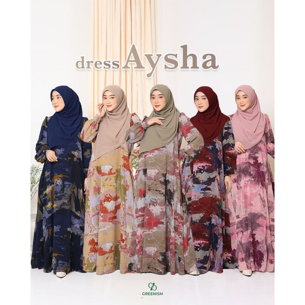 AYSHA DRESS BY GREENISM | GAMIS CERUTI BUSUI CERUTI PRINTING PREMIUM
