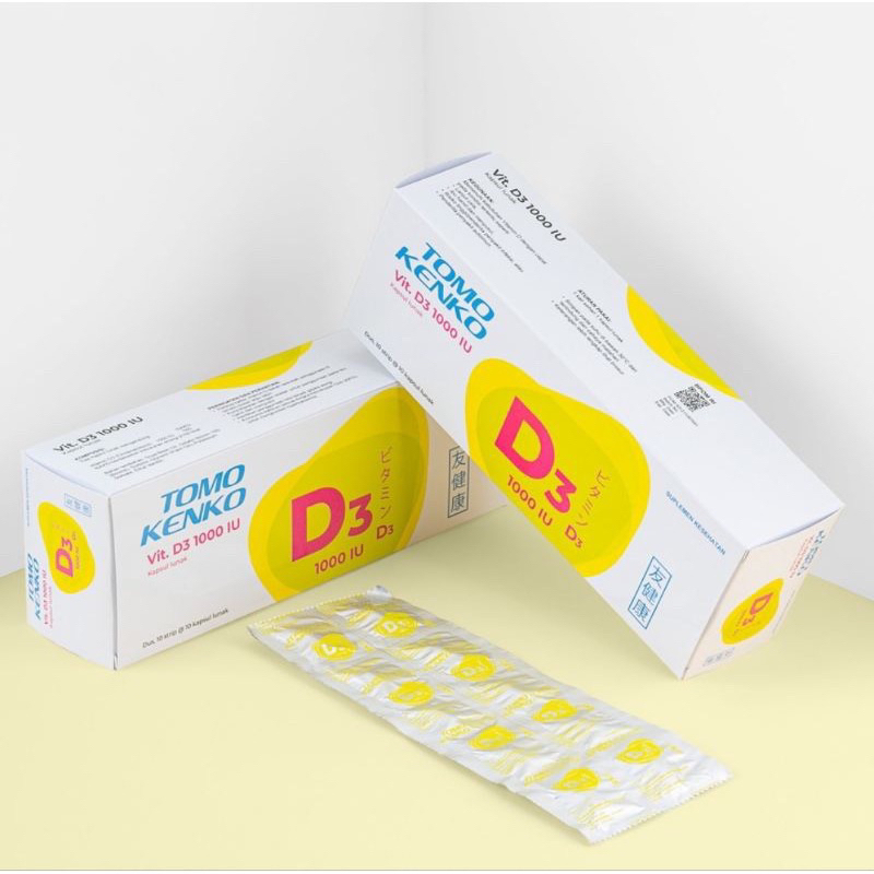 1 BOX TOMO KENKO VITAMIN D3 1000IU Vit.D3 1000 IU Vitamin Tulang Otot Rambut Tomo Kenko Original