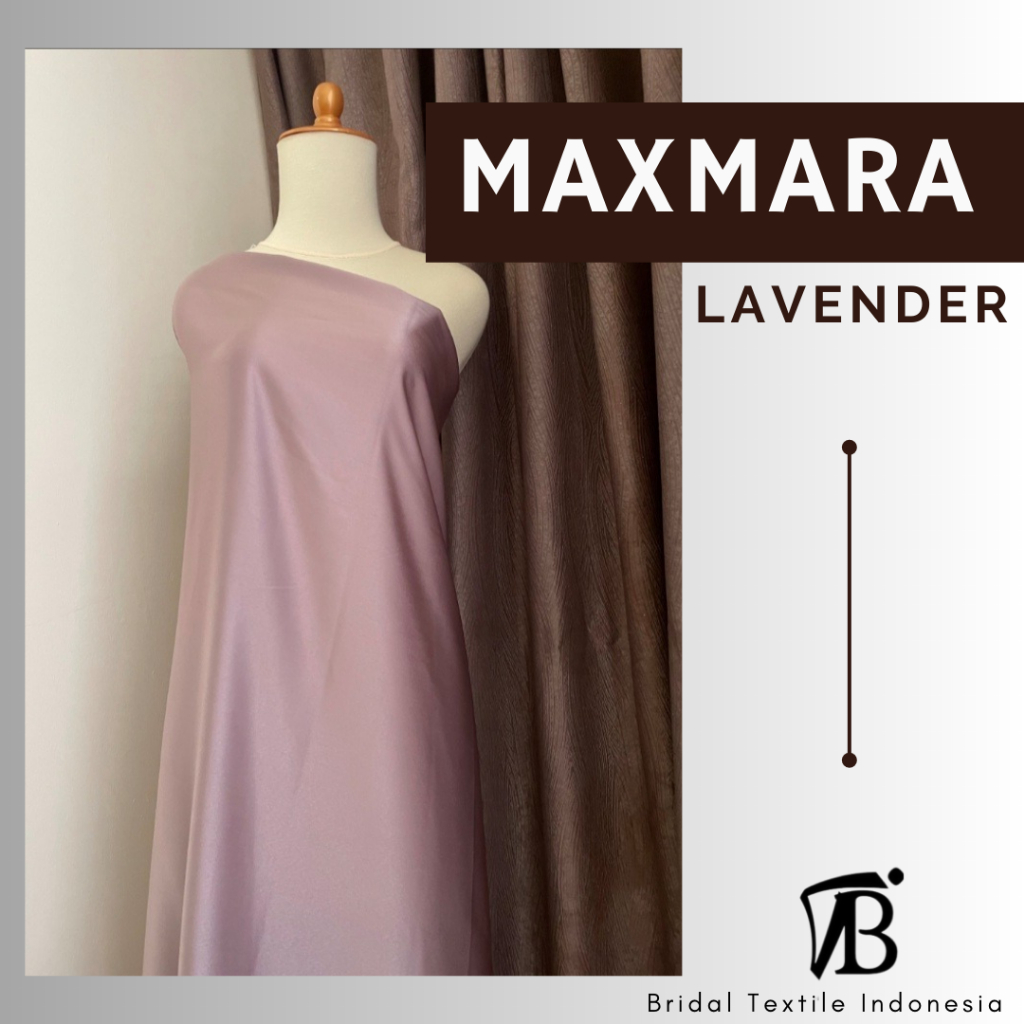 Kain Bahan Furing Satin Maxmara Original Premium Lux Luxury Gaun Kebaya Dress Warna Ungu Lavender
