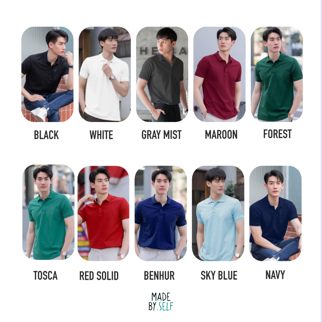 Kaos Polo Shirt Premium Pria Classic Fit Lengan Pendek Hitam Putih