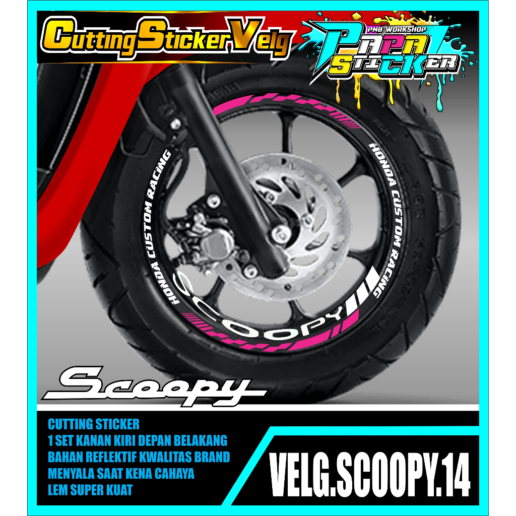 STIKER  VELG SCOOPY CUTTING STICKER VELG HONDA SCOOPY CUTTING VARIASI 14