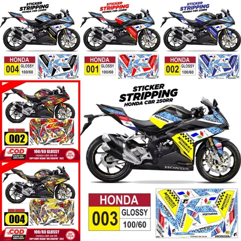 Striping CBR250 RR Mandalika Sticker variasi CBR 250R Decal Honda CBR 250RR aksesoris Honda CBR new