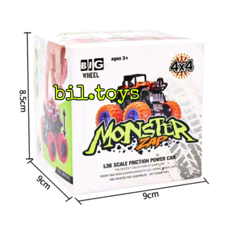 MAINAN ANAK MONSTER ZAP MOBIL JEEP OFF ROAD 4 DRIVE INERTINAL  BIGFOOT JIP ZAP