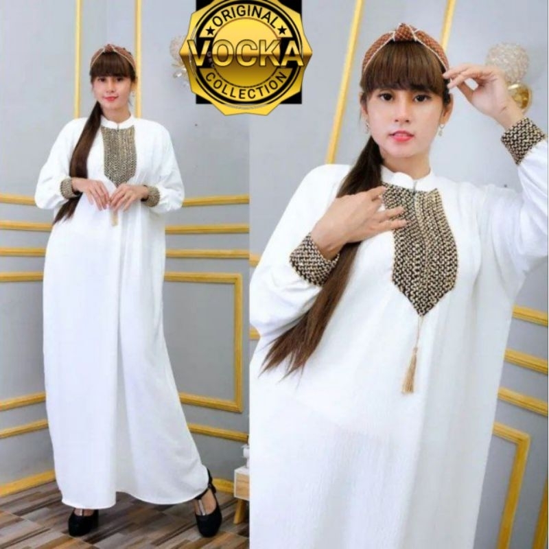 GAMIS KAFTAN DUBAI ARABIAN TERBARU  RENDA SUPER MEWAH