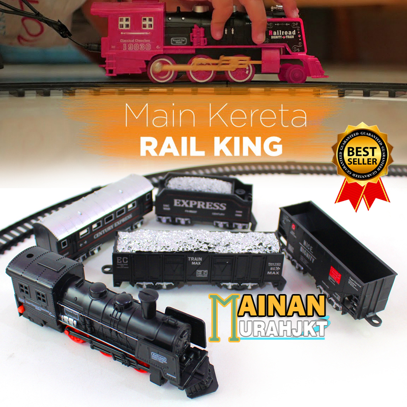 MAINANKEI MAINAN ANAK MURAH KERETA RAIL KING TL06 19 PIECES MAINAN ANAK KERETA API LINTASAN RAIL KING