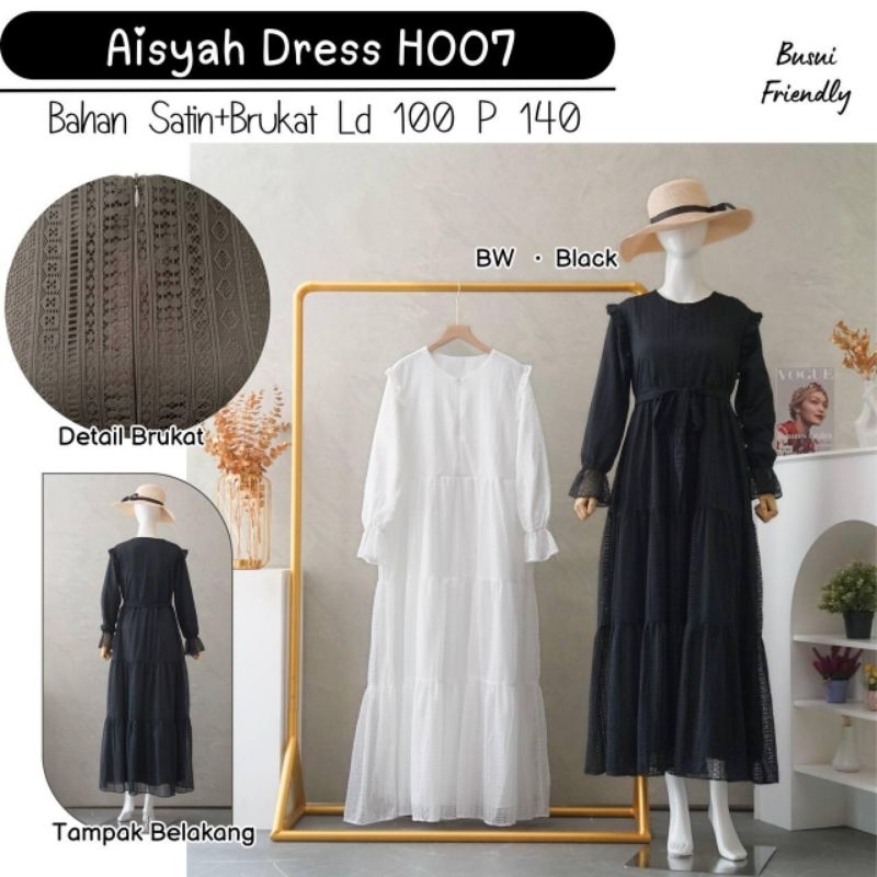 AISYAH BRUKAT DRESS LD 100-110 JUMBO /DRESS LEBARAN/DRESS MEWAH / BUSUI FRIENDLY